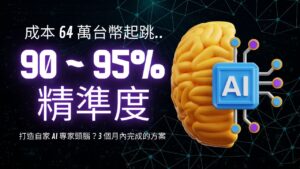 想打造AI客服？3個月內讓你的AI回答精準度達95%！成本只要64萬台幣起！